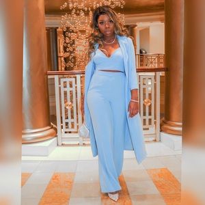 Fashion Nova Everly 3 Piece Set Light Blue